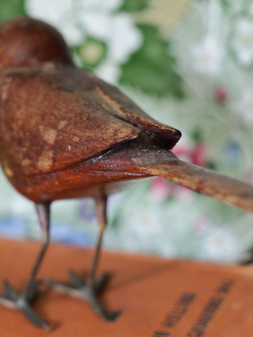 Vintage Hand Carved Wooden Warbler