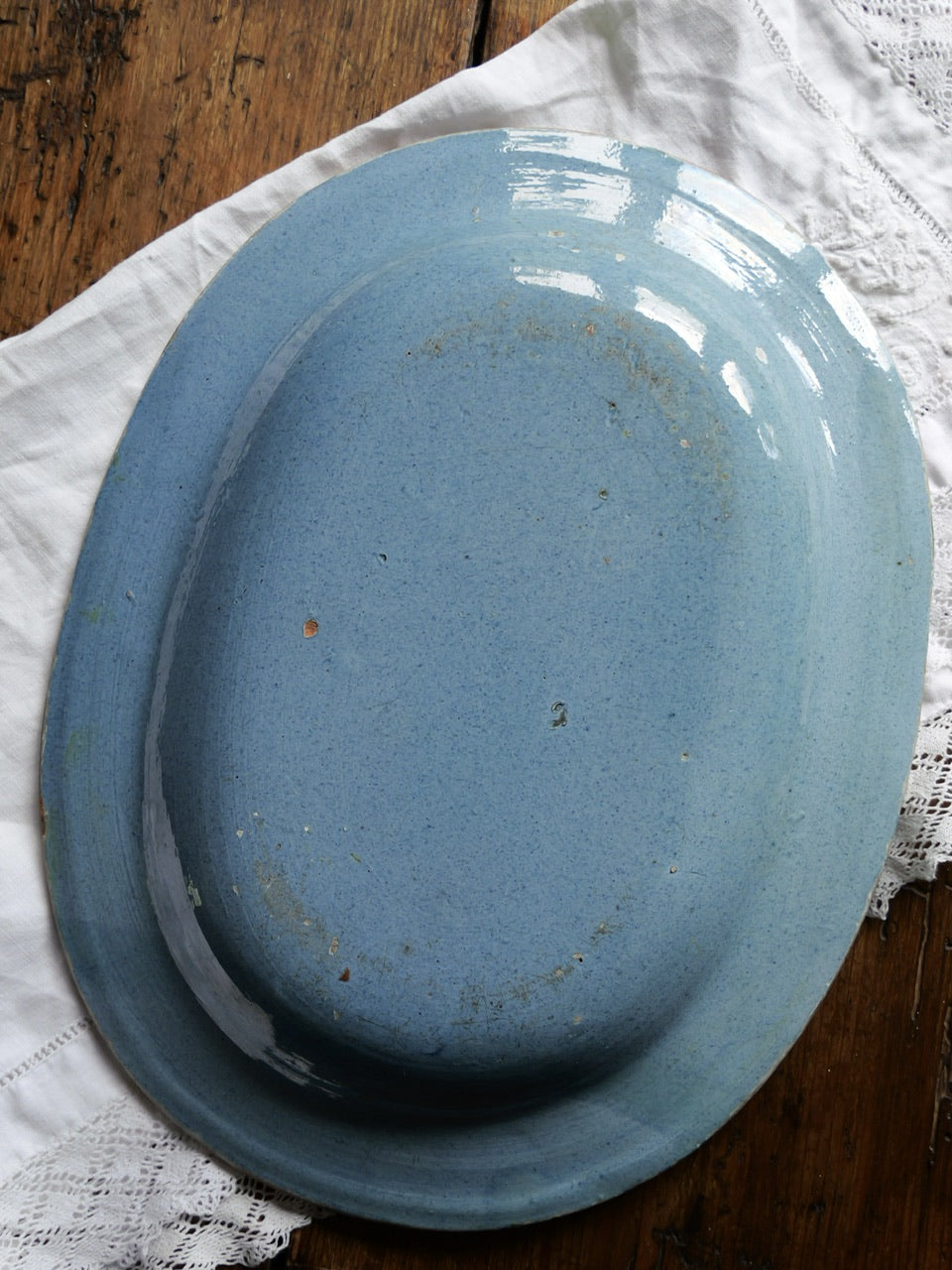 Rustic Antique Hand Painted Floral Folk Art Platter