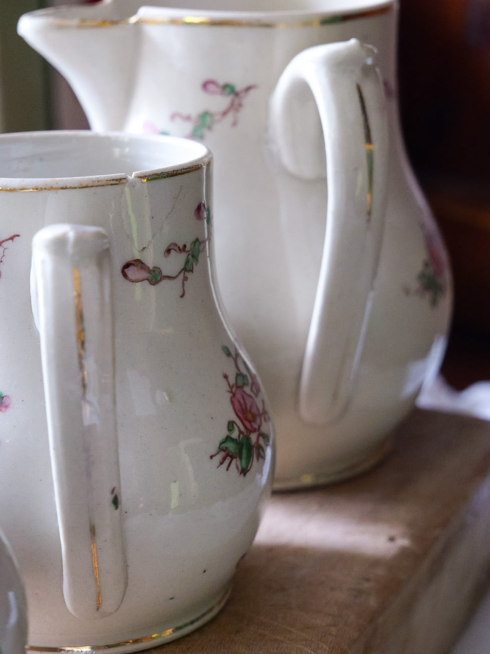 Vintage French Floral Jugs - Set of 3