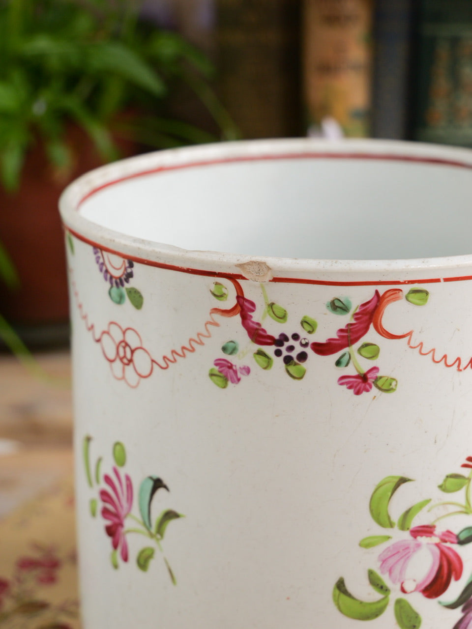 Large Hand Painted Georgian Pearlware Mug