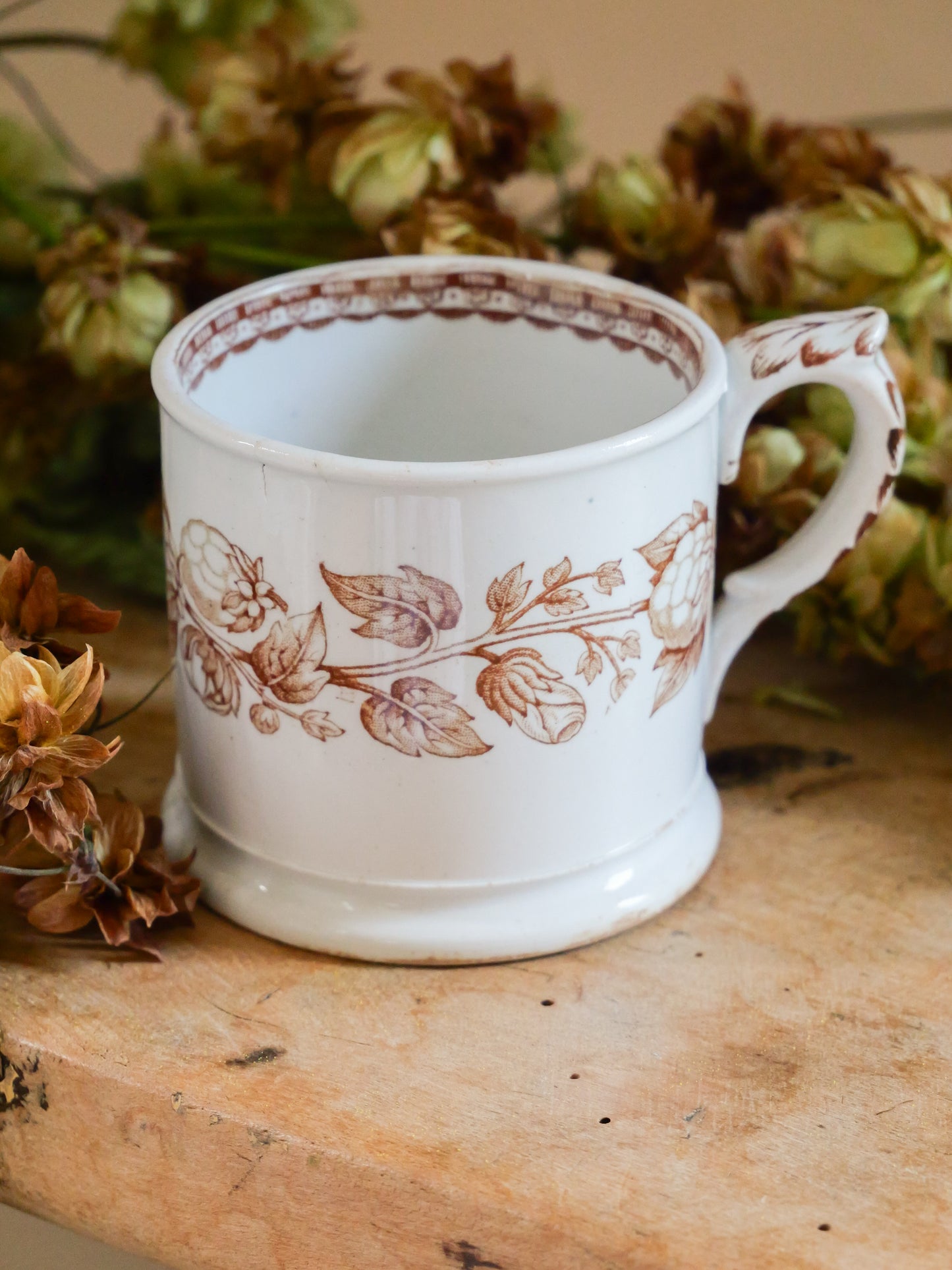 Small Antique Hop Transfer Mug