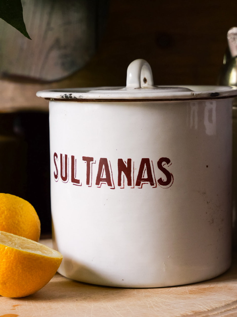 Vintage English Enamel Storage Pots