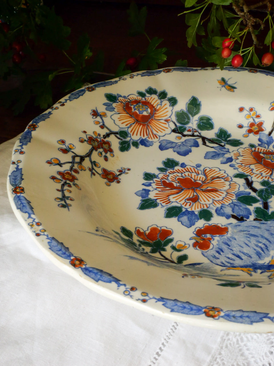 Vintage French Faience Cockerel Dish