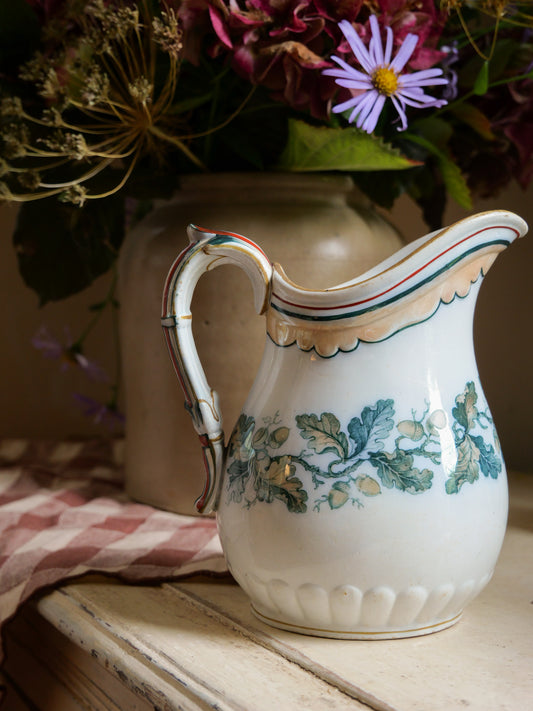 Antique Davenport Acorn Print Jug