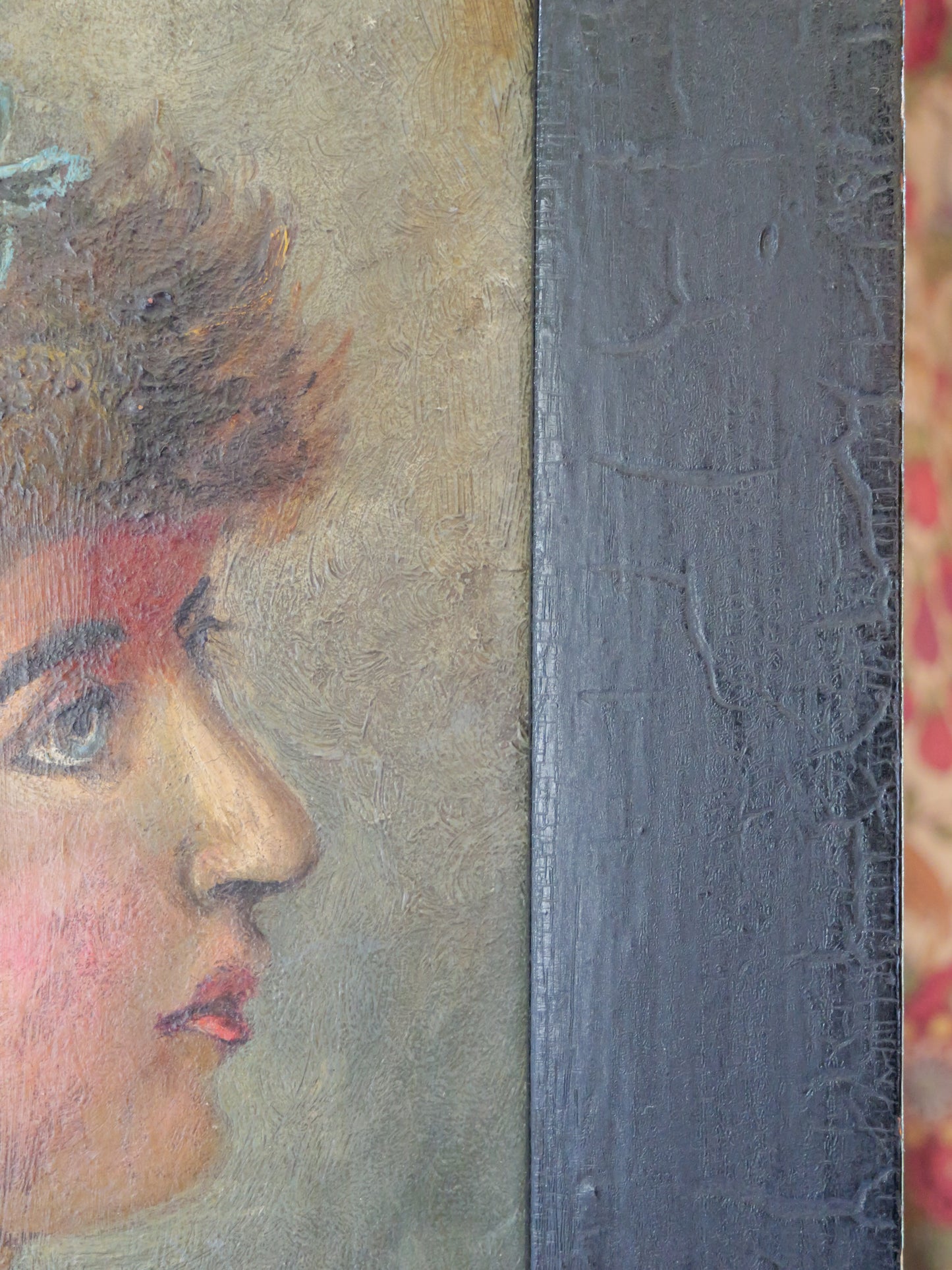 Antique Oil Portrait of a Young Lady
