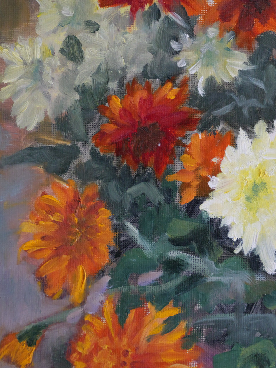 Vintage ‘Chrysanthemums’ Still Life Oil Painting