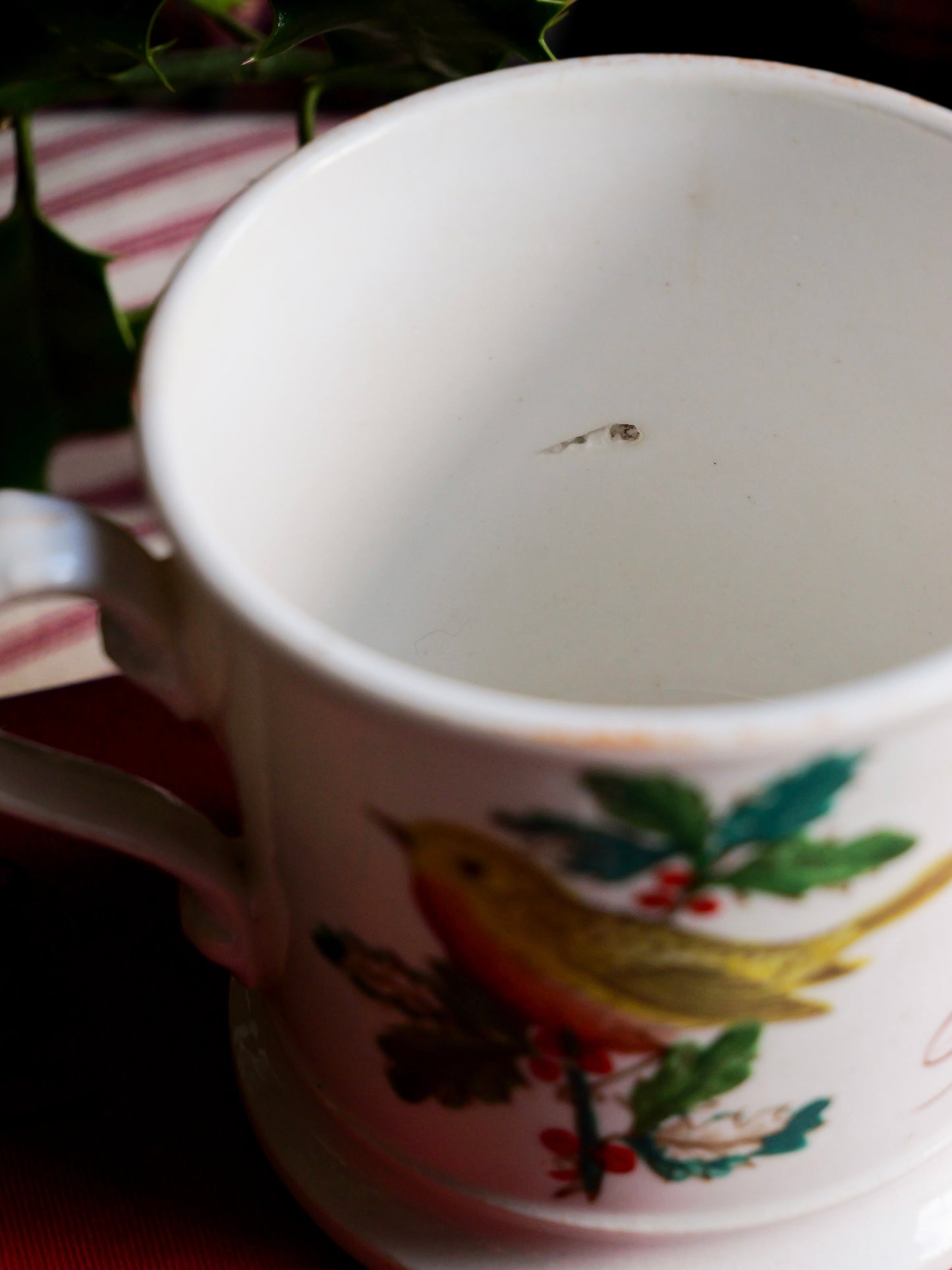 Victorian Hand-painted Southport Robin Mug