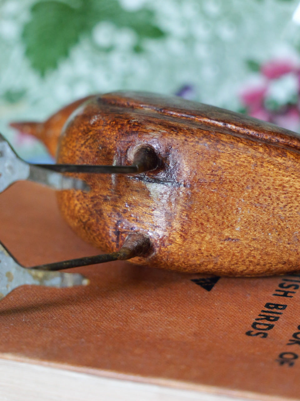 Vintage Hand Carved Wooden Warbler