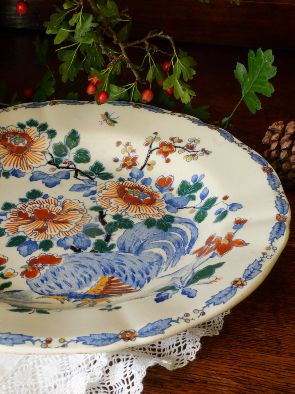 Vintage French Faience Cockerel Dish