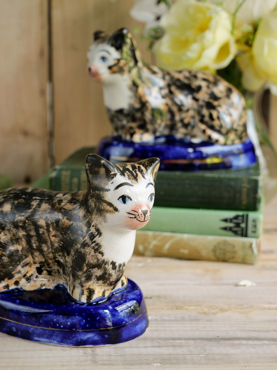 Pair of Antique Staffordshire Hand painted Cats