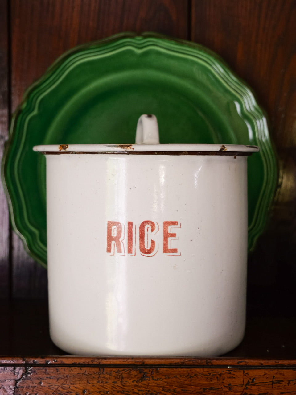 Vintage English Enamel Storage Pots