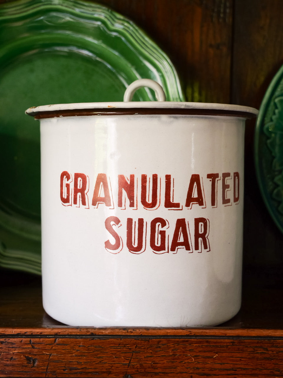 Vintage English Enamel Storage Pots