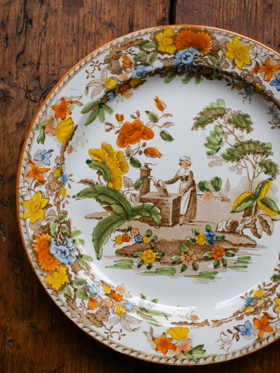 Antique Hand Coloured Transfer Plate