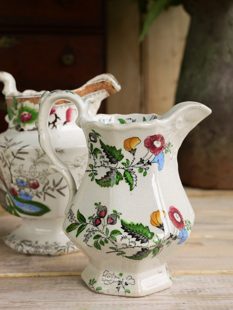 Antique Transferware Jugs - Set of 2