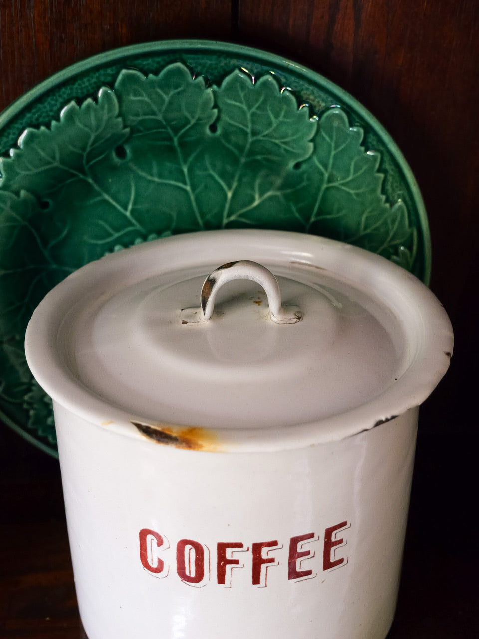 Vintage English Enamel Storage Pots