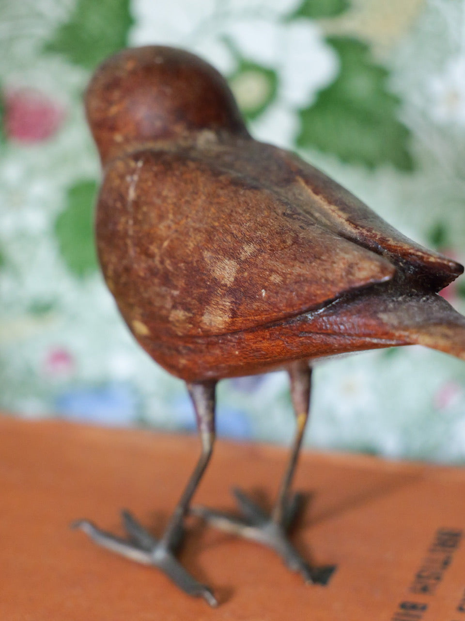 Vintage Hand Carved Wooden Warbler