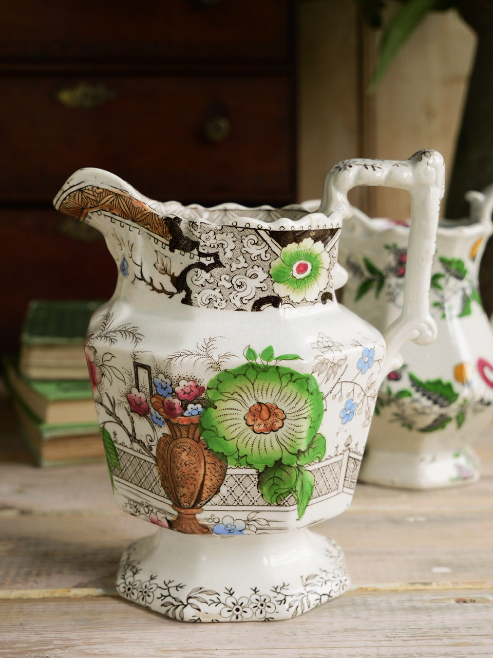 Antique Transferware Jugs - Set of 2