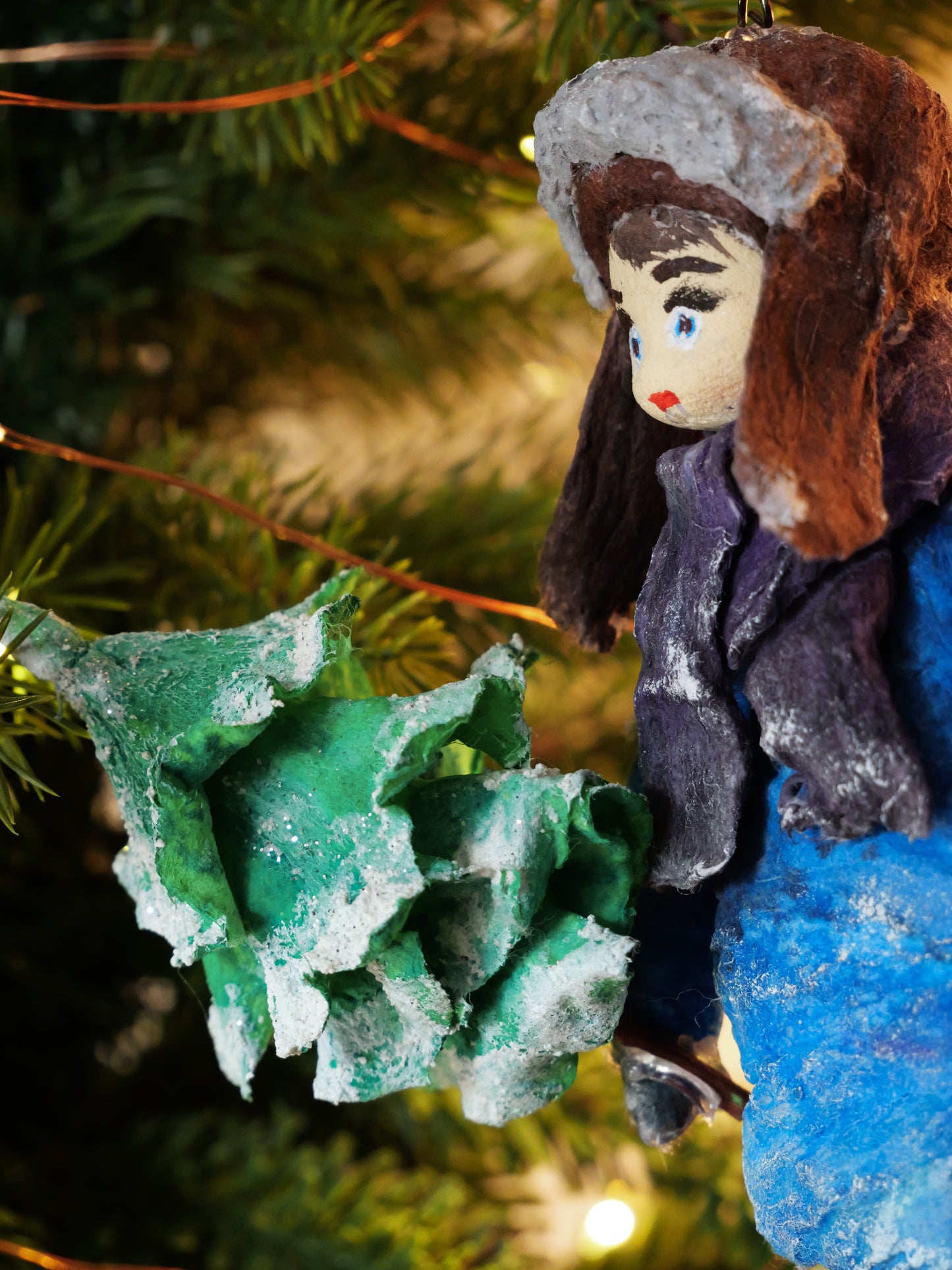 Handmade Spun Cotton Christmas Ornament - Thomas