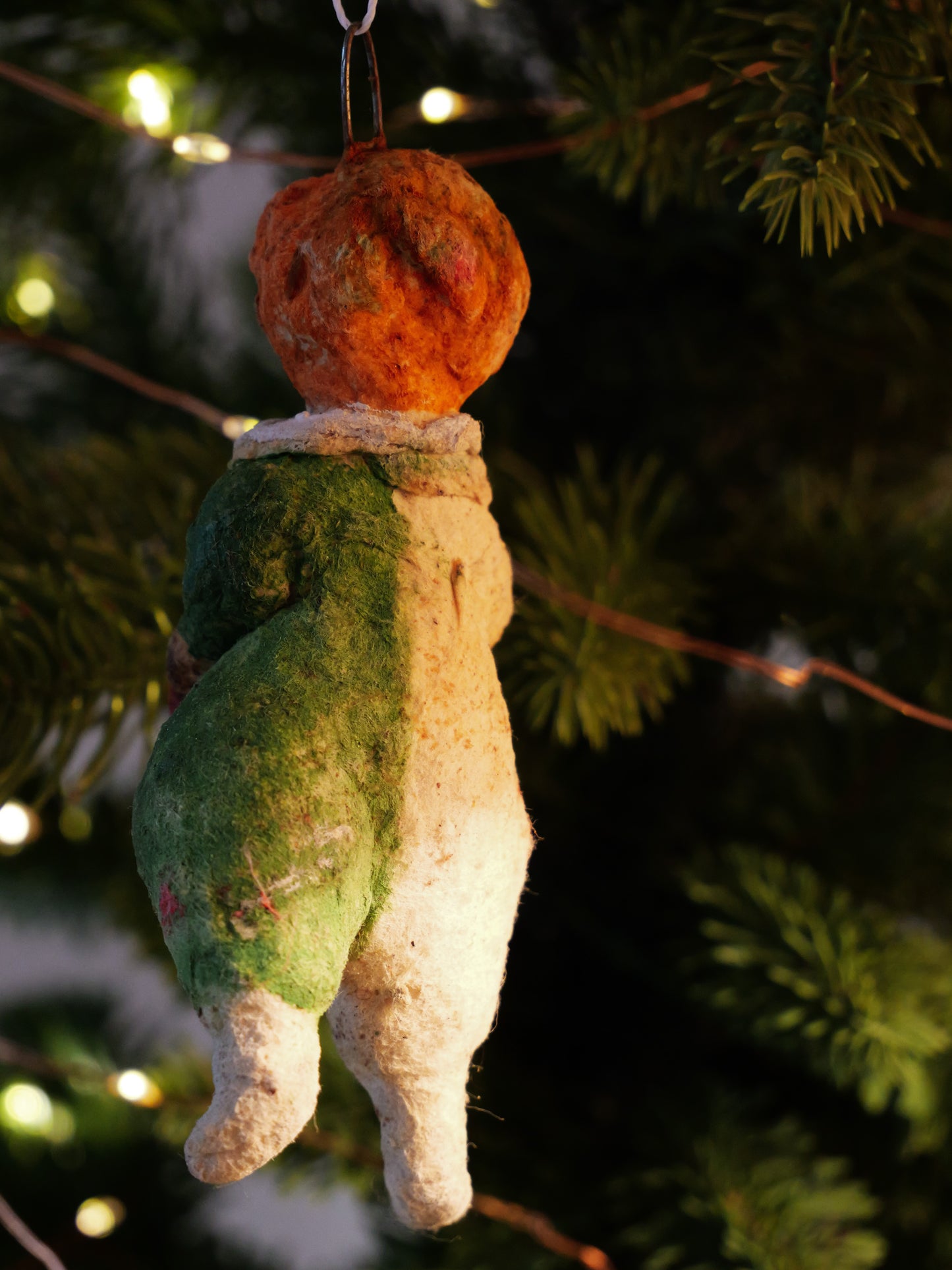 Vintage Handmade Spun Cotton Christmas Ornament - Helena