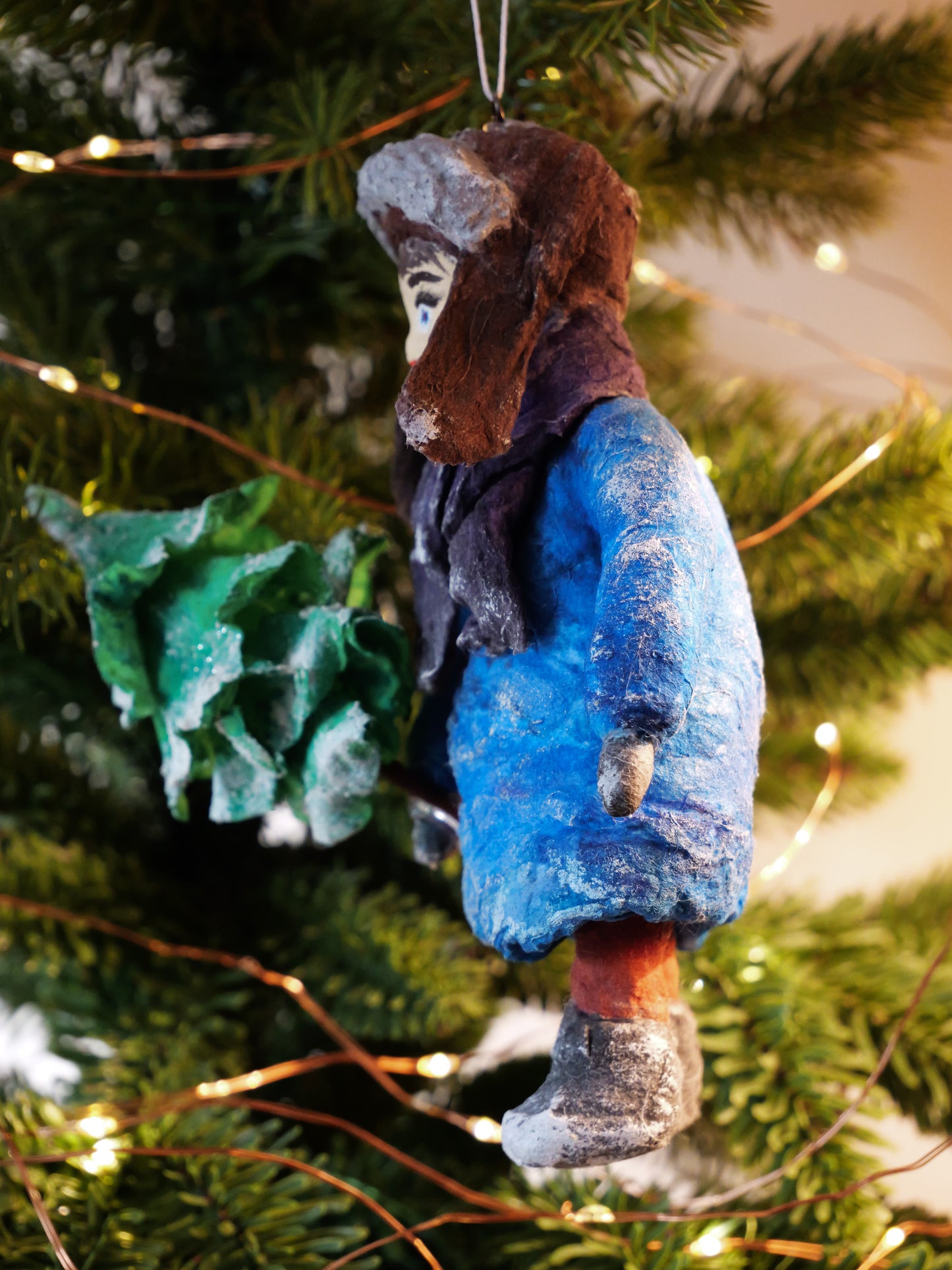 Handmade Spun Cotton Christmas Ornament - Thomas