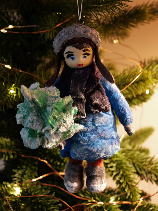 Handmade Spun Cotton Christmas Ornament - Thomas
