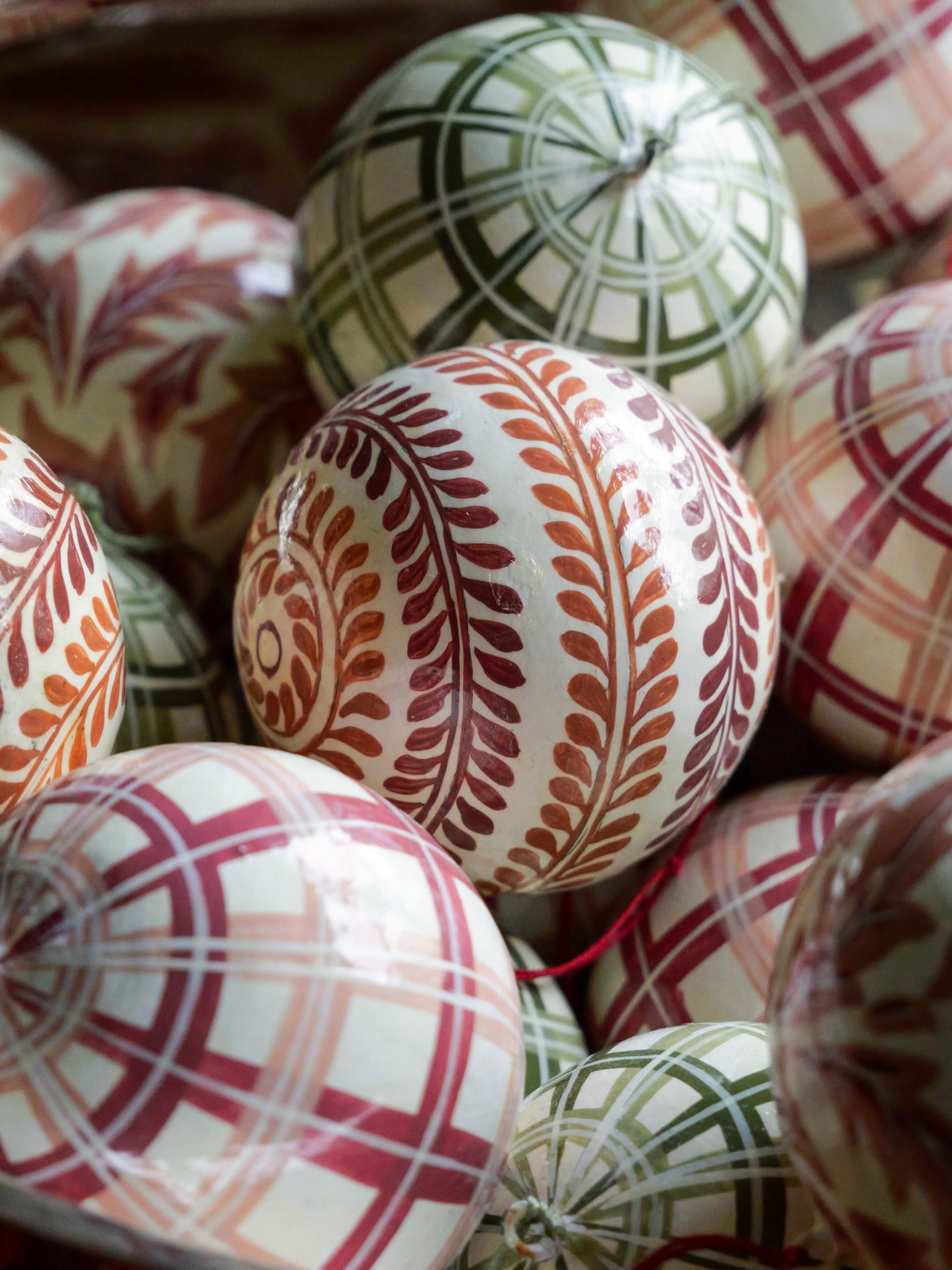 Handpainted Papier Mâché Baubles