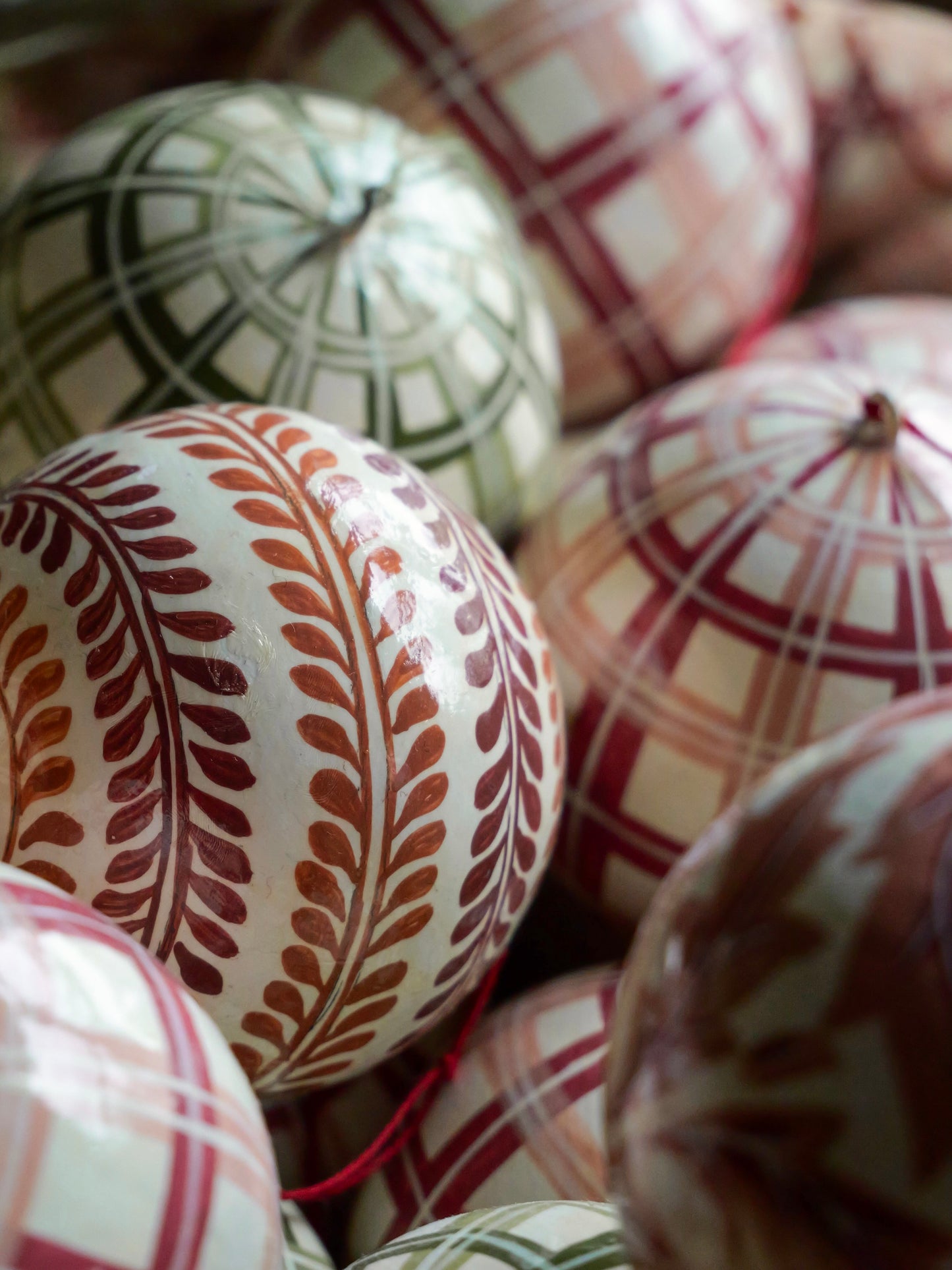 Handpainted Papier Mâché Baubles