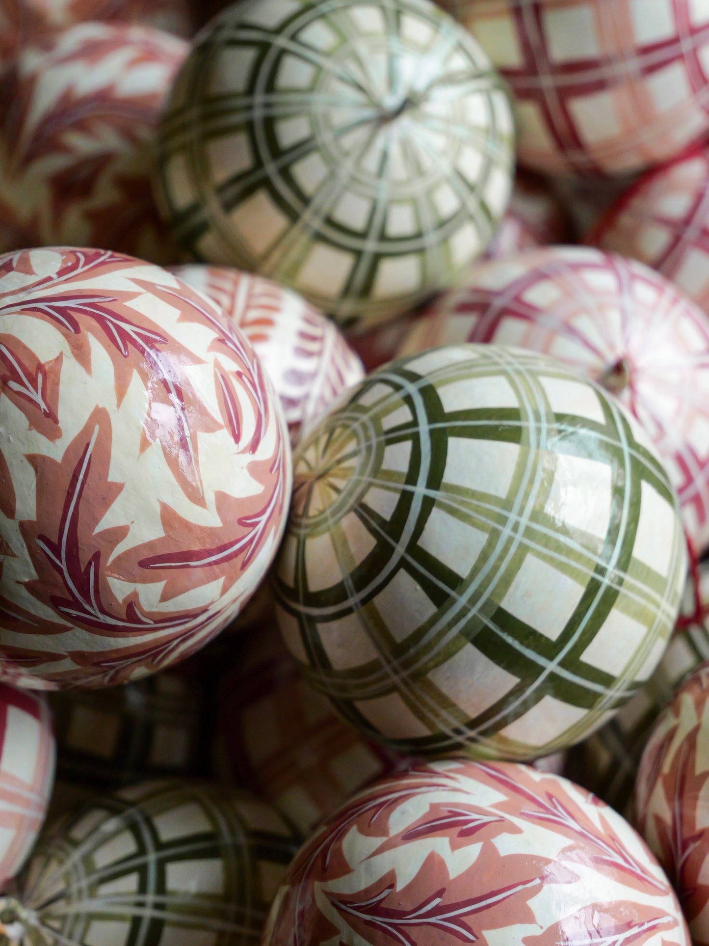 Handpainted Papier Mâché Baubles