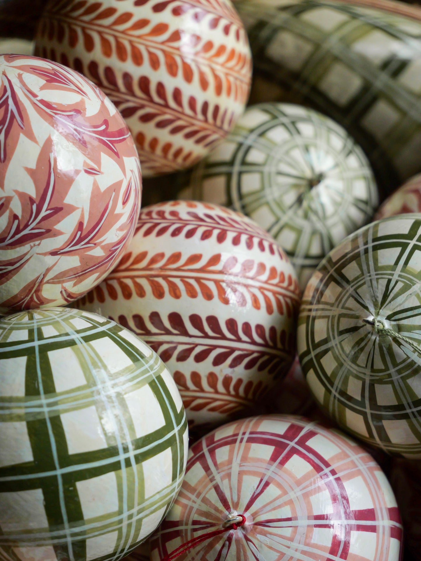Handpainted Papier Mâché Baubles